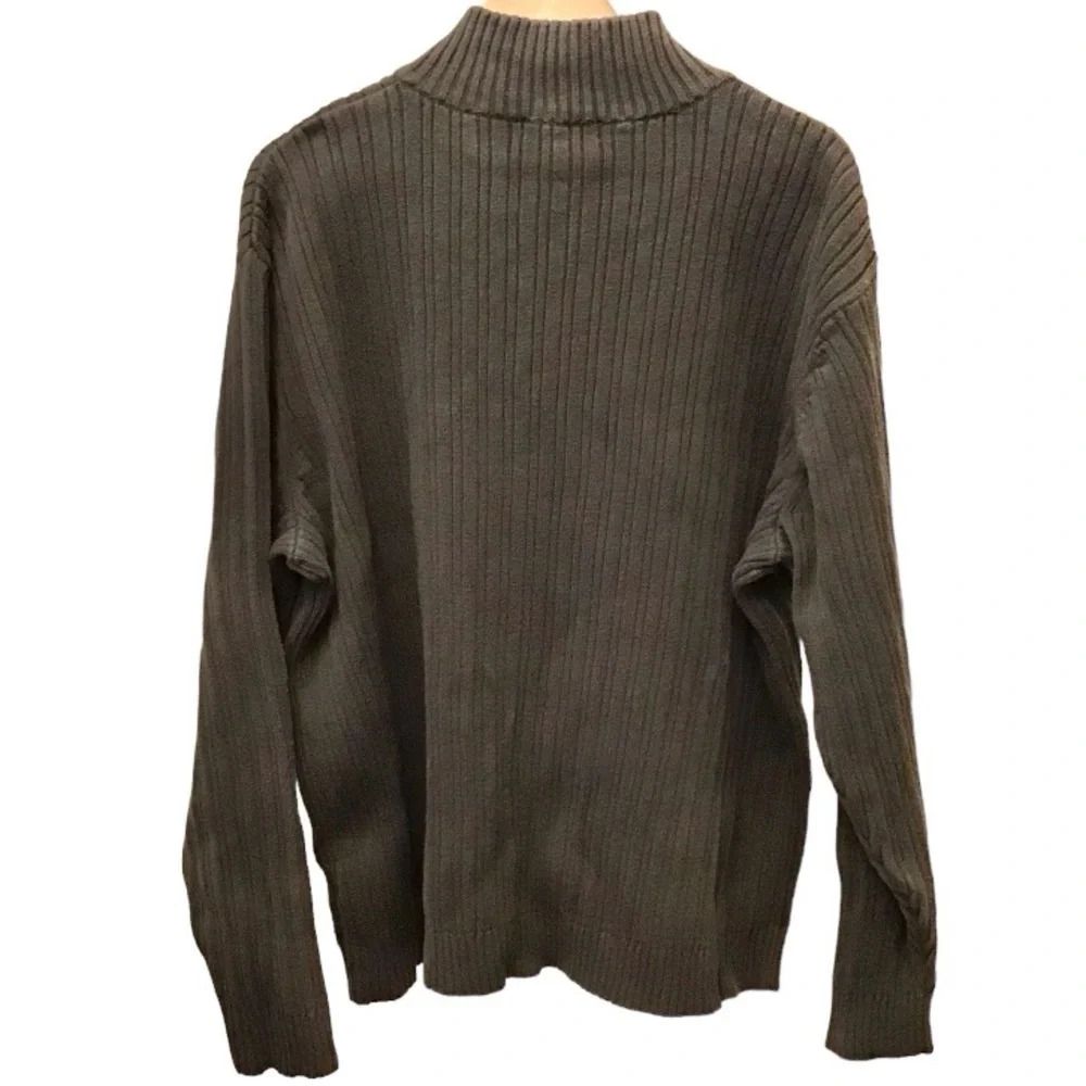 Wilke-Rodriguez XXL 100% Cotton Sweater Olive Army Green Color Pullover Zip